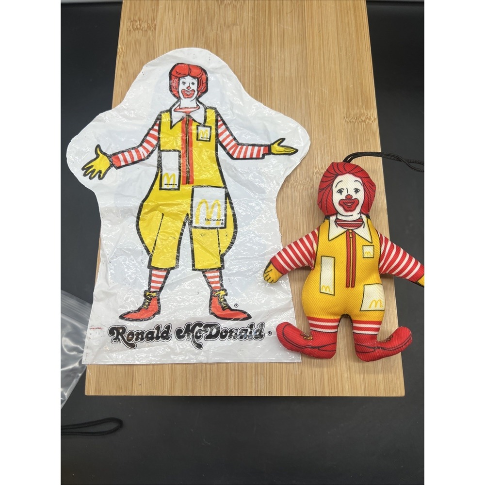 1993 Ronald McDonald Grimace Plastic Hand Puppet & 1981 Ronald McDonald Ornament